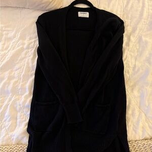 Old Navy Black Open-Front Cardigan with Pockets